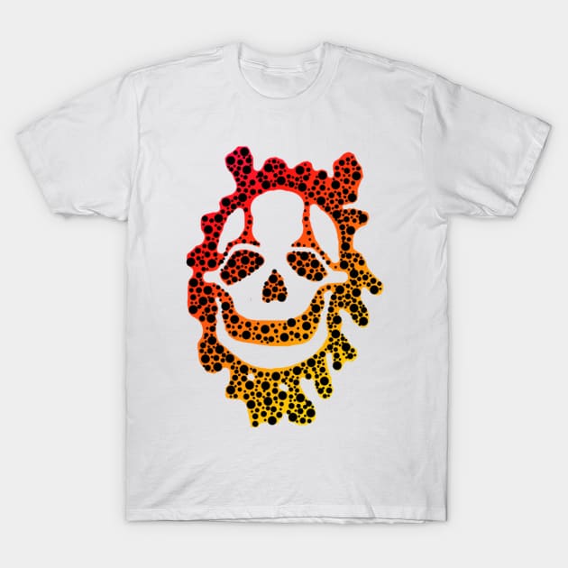 Toxic Skull (Red & Orange) T-Shirt by Not Meow Designs 